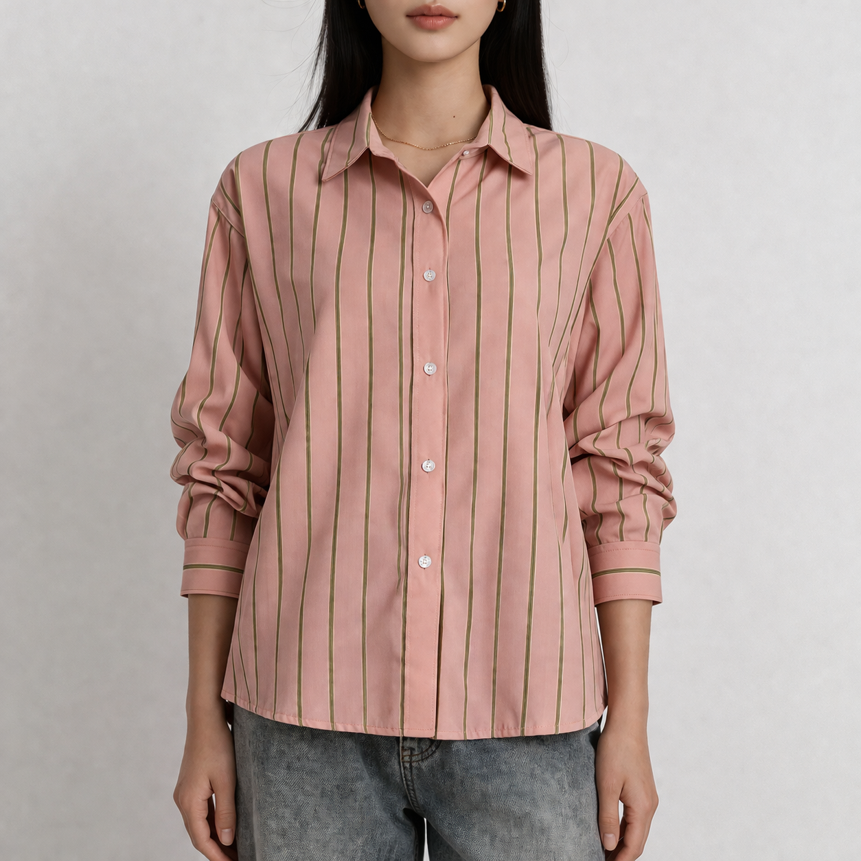 Striped Button-Down Shirt