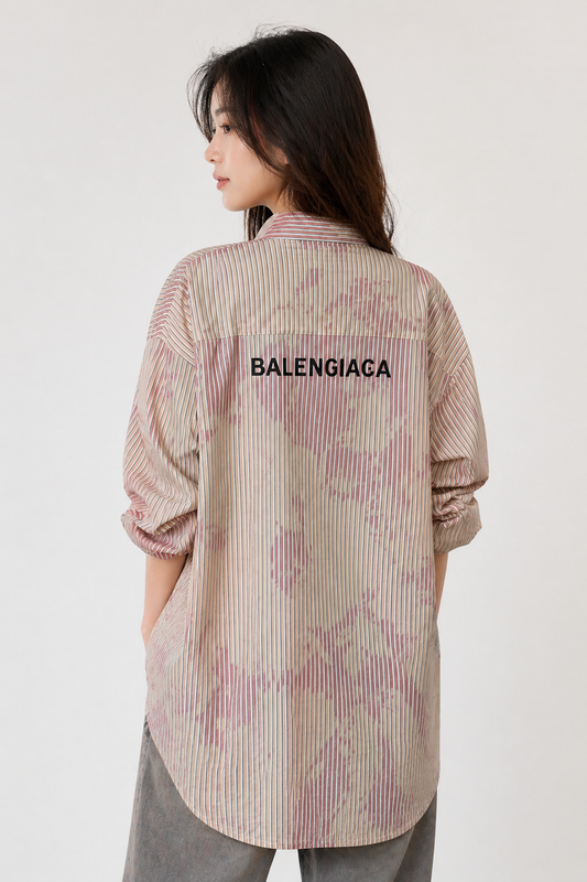 Sunset Stripe Oversized Long Shirt