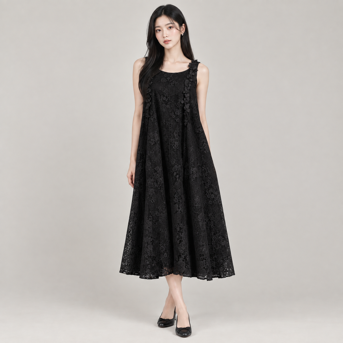 Floral Lace Swing Dress