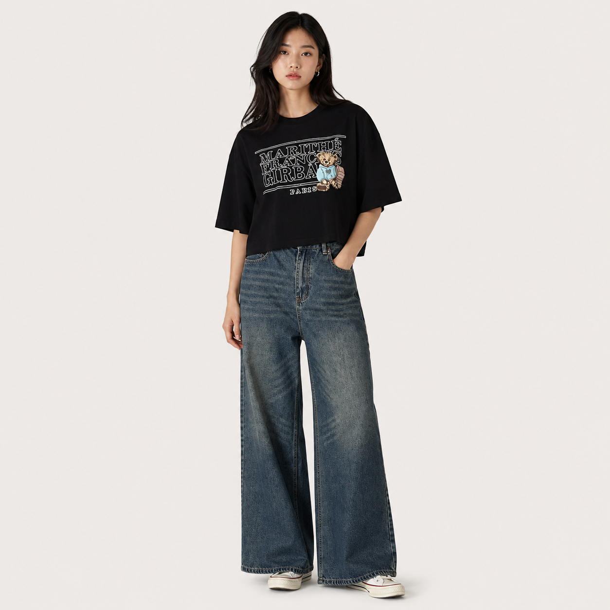 Teddy Script Crop T-shirt