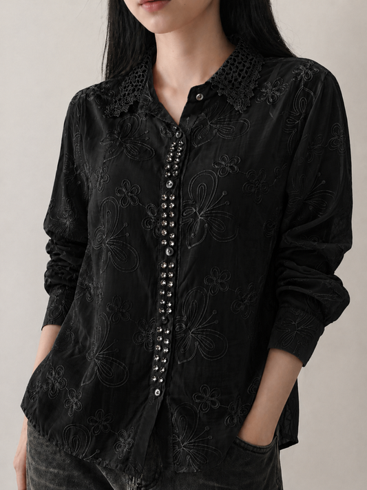Butterfly Lace Button Shirt