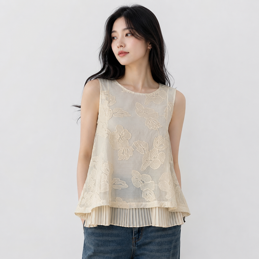 Floral Pleat Top