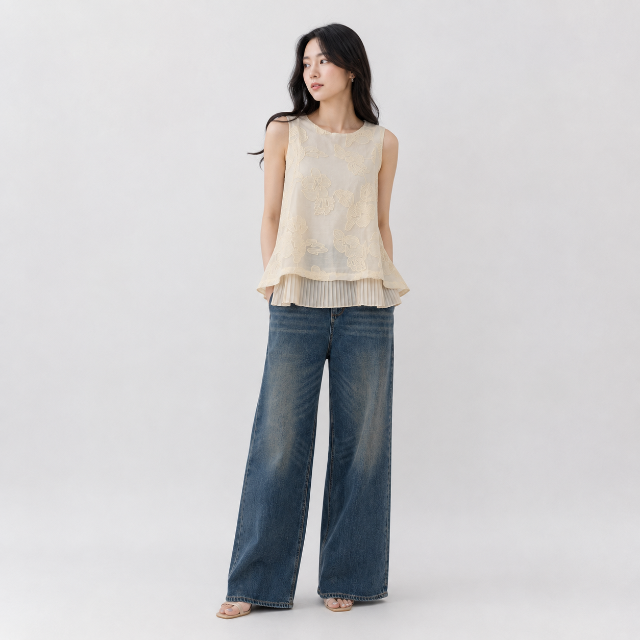 Floral Pleat Top