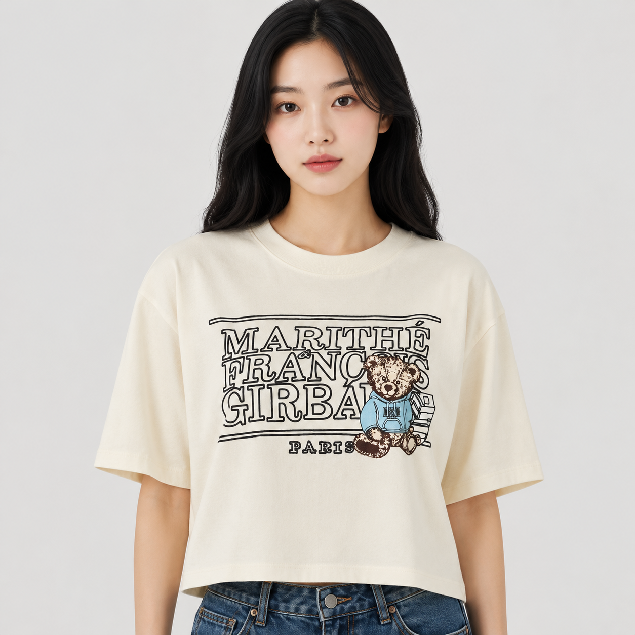 Teddy Script Crop T-shirt