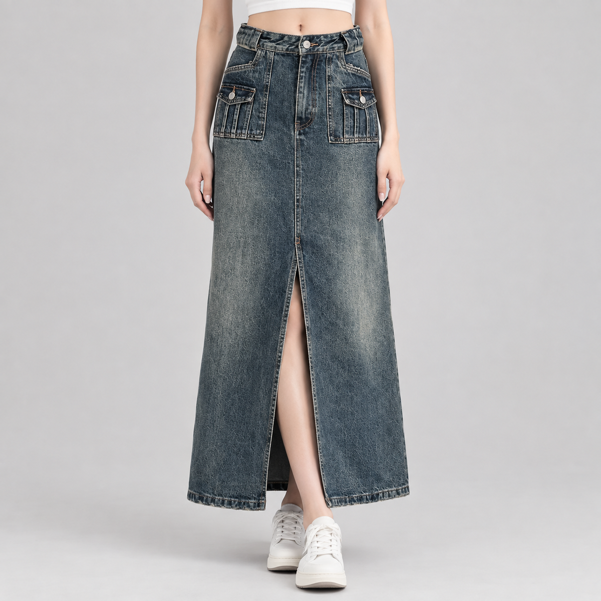 Urban Utility Denim Skirt
