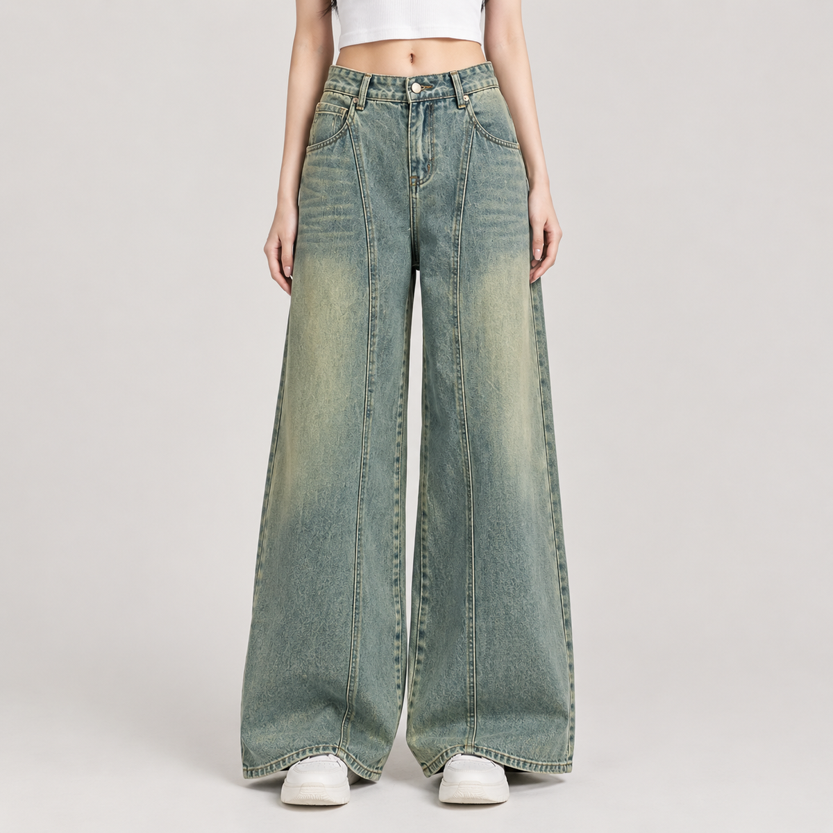 Curve Line Barrel Jeans