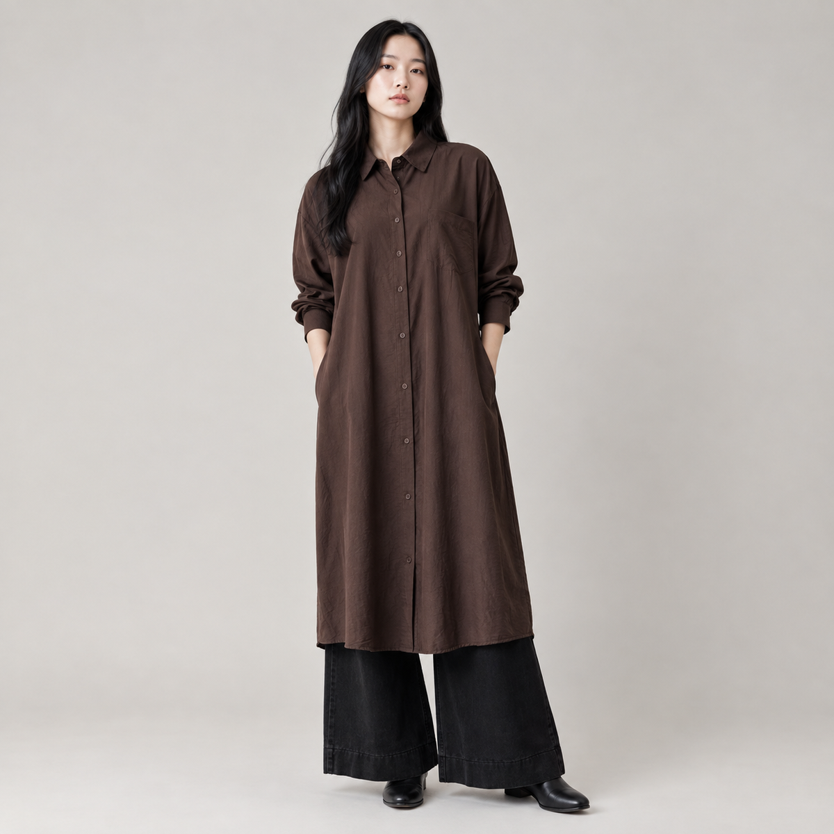 Ease Linen Long Shirt