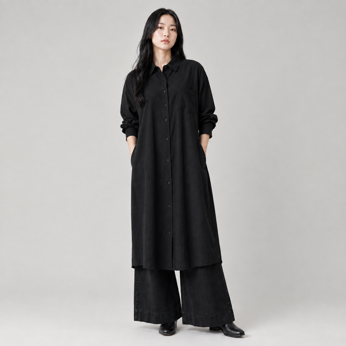 Ease Linen Long Shirt