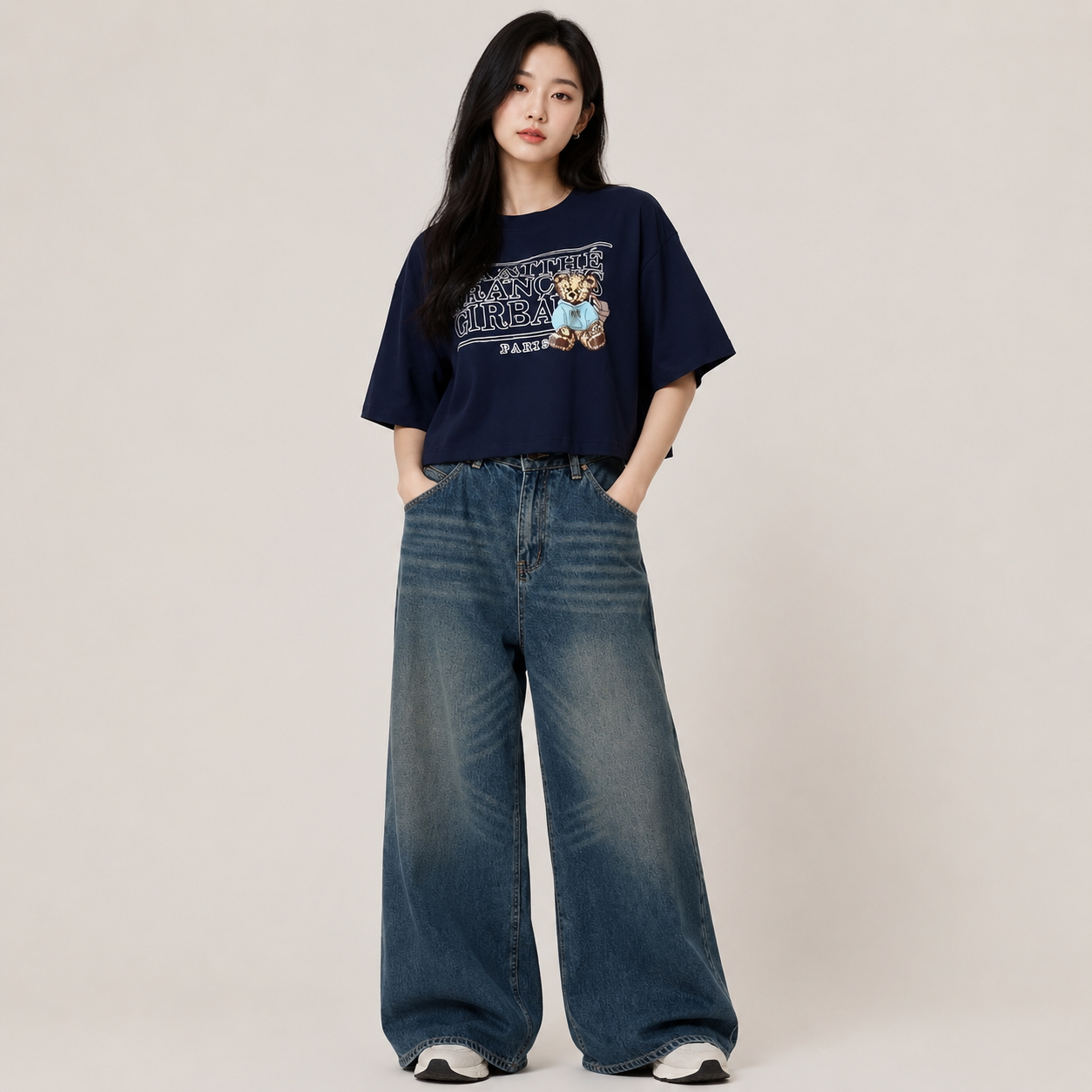 Teddy Script Crop T-shirt