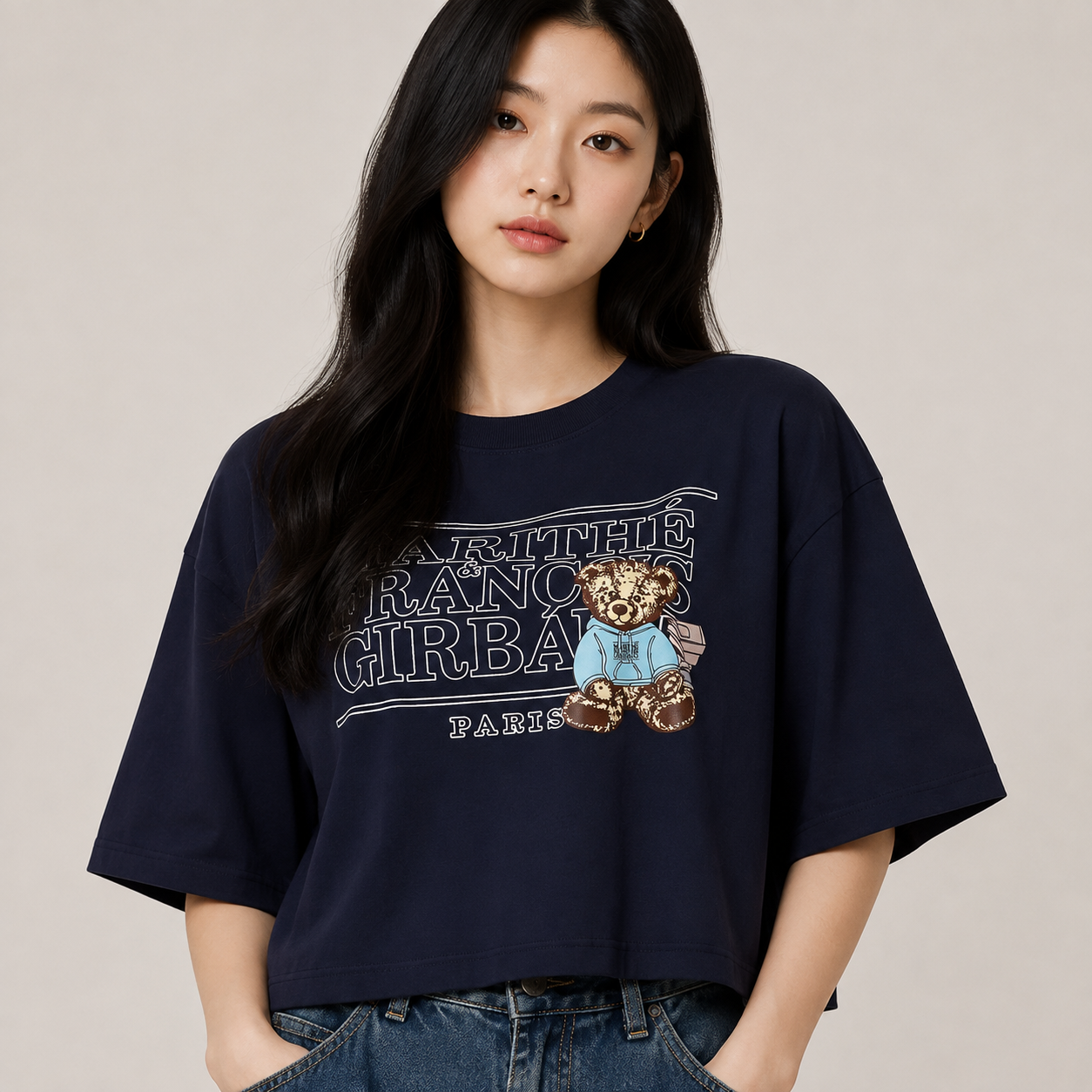 Teddy Script Crop T-shirt
