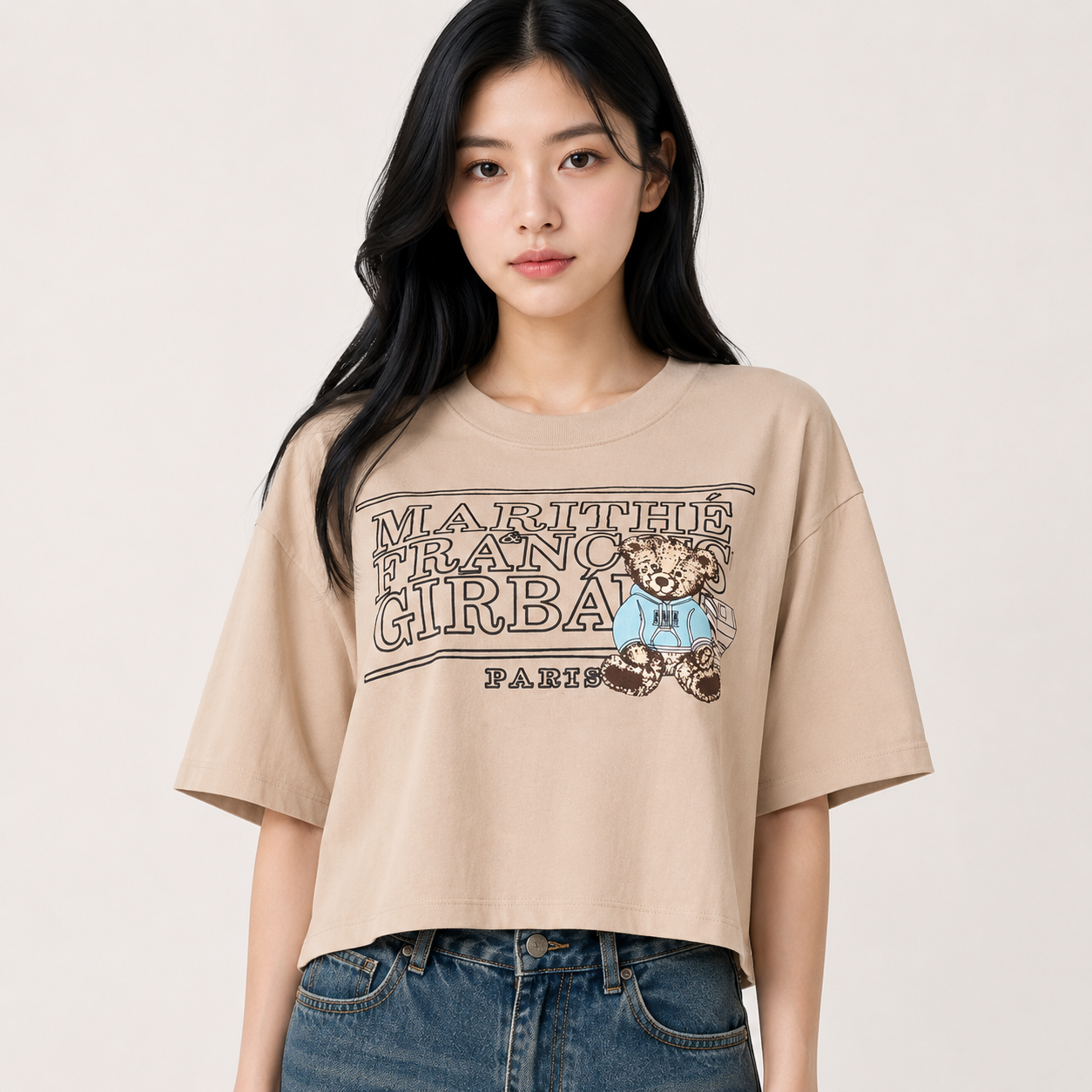 Teddy Script Crop T-shirt