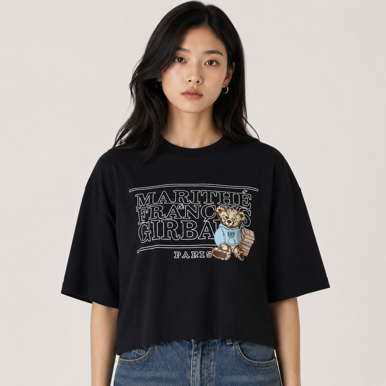 Teddy Script Crop T-shirt