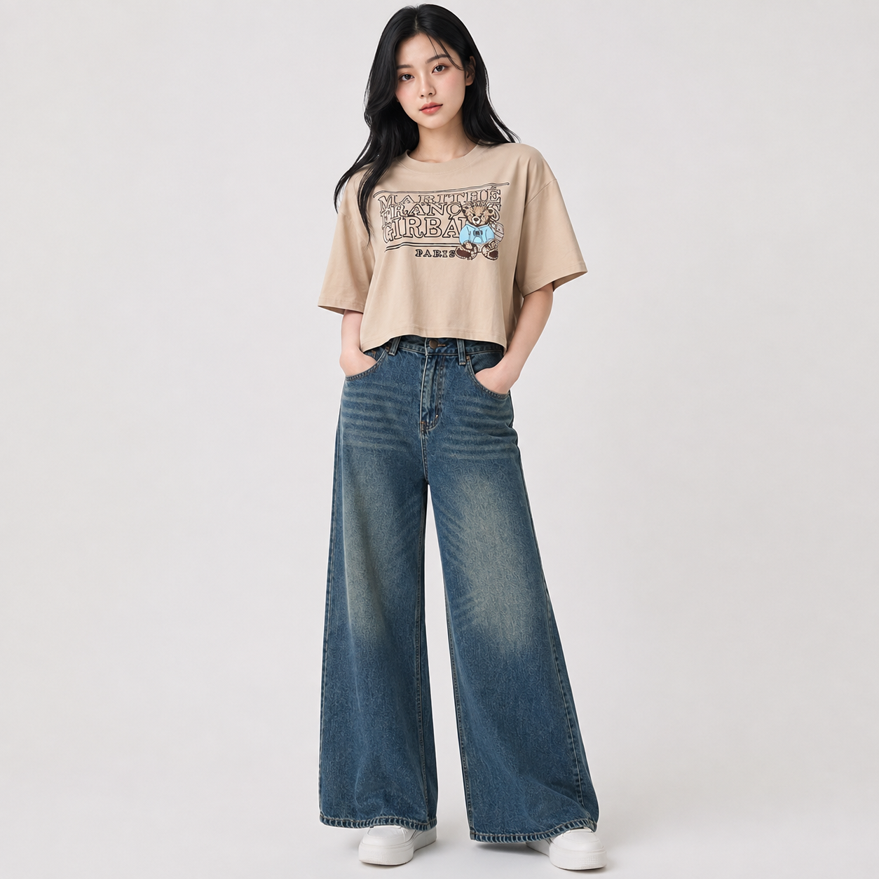 Teddy Script Crop T-shirt