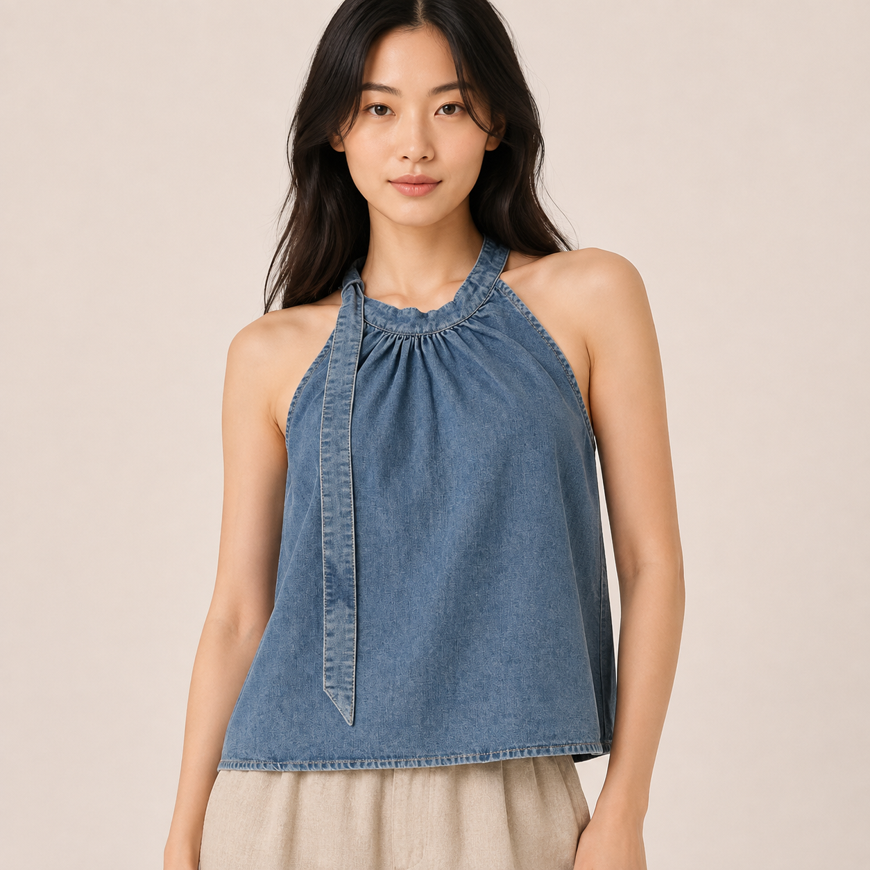 Denim Halter Top