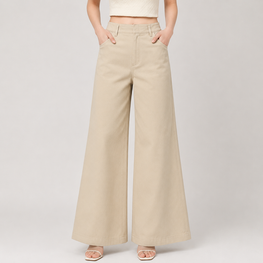 Wide Edit Pants Beige