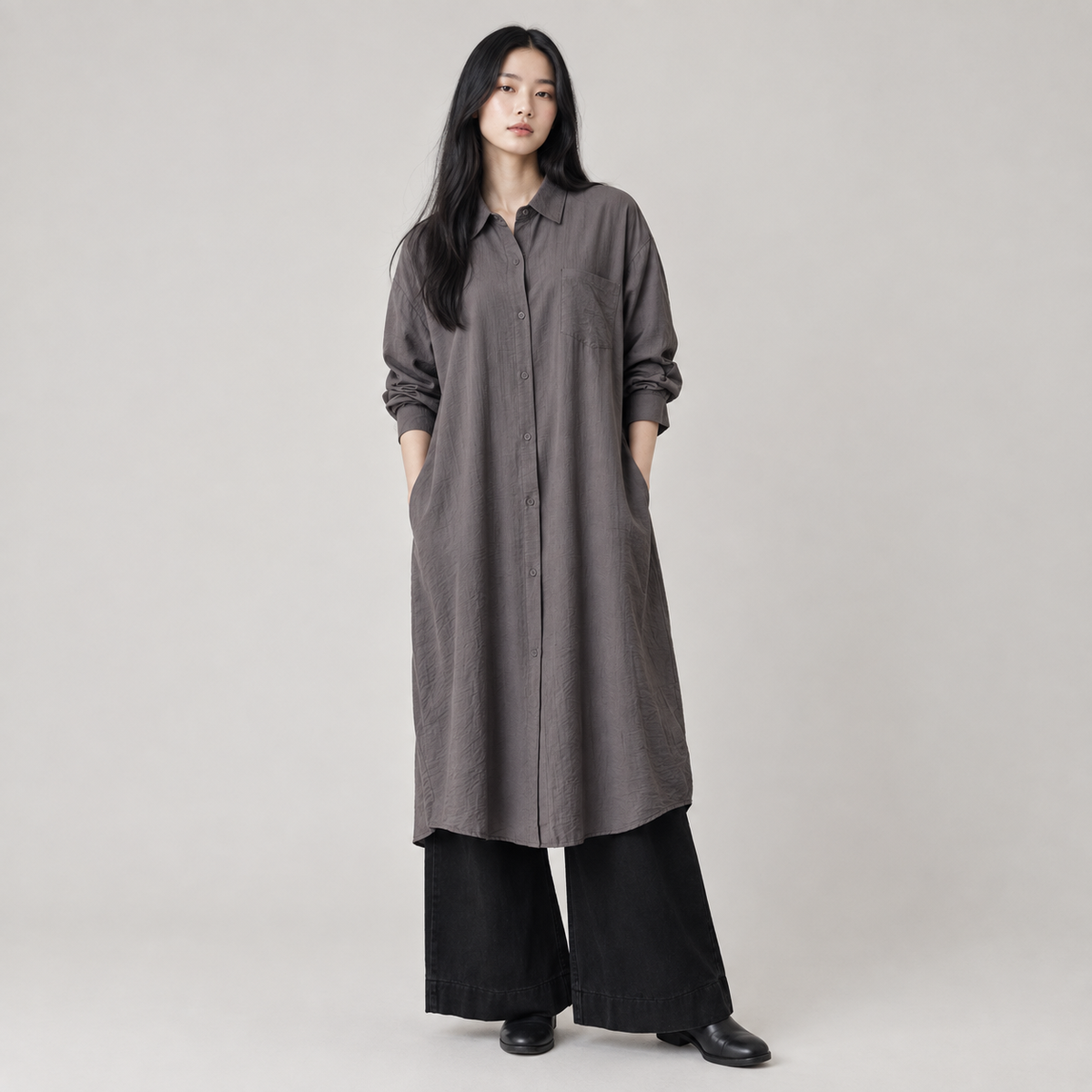 Ease Linen Long Shirt